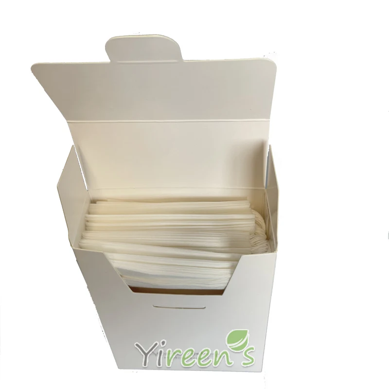 100pcs/box Trapezoid Disposable Food-Grade Filter Paper Tea Bag With Thread, White Color Empty Herbal Infuders Coffee Pouches