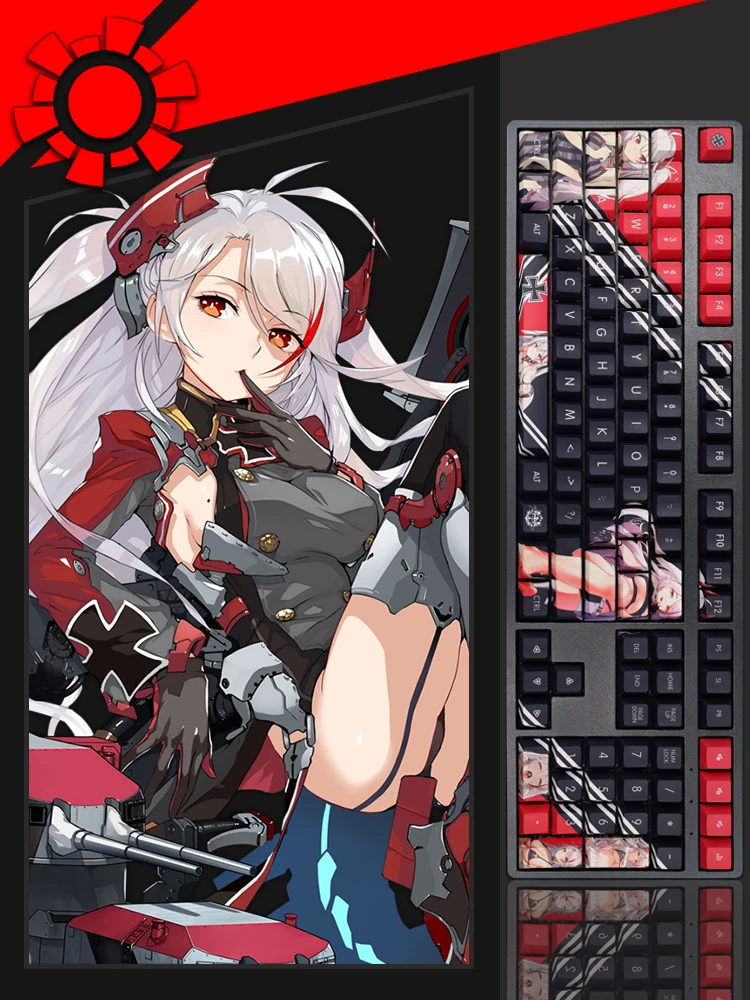 Azur Lane Prinz Eugen Cool Keycap Keyboard Otaku Game Player Cosplay Props Accessories Gift Fashion Cute Keycaps Decoration