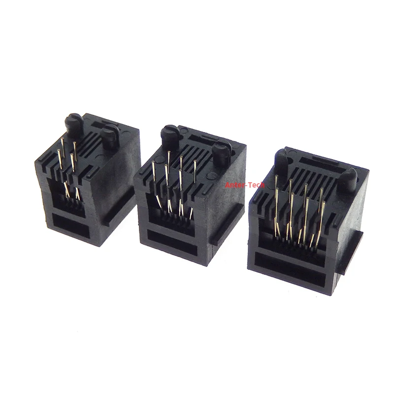 10PCS RJ11 telephone FEMALE SOCKET 180 degrees Vertical 8P8C 6P6C 4P4C female jack pcb connector