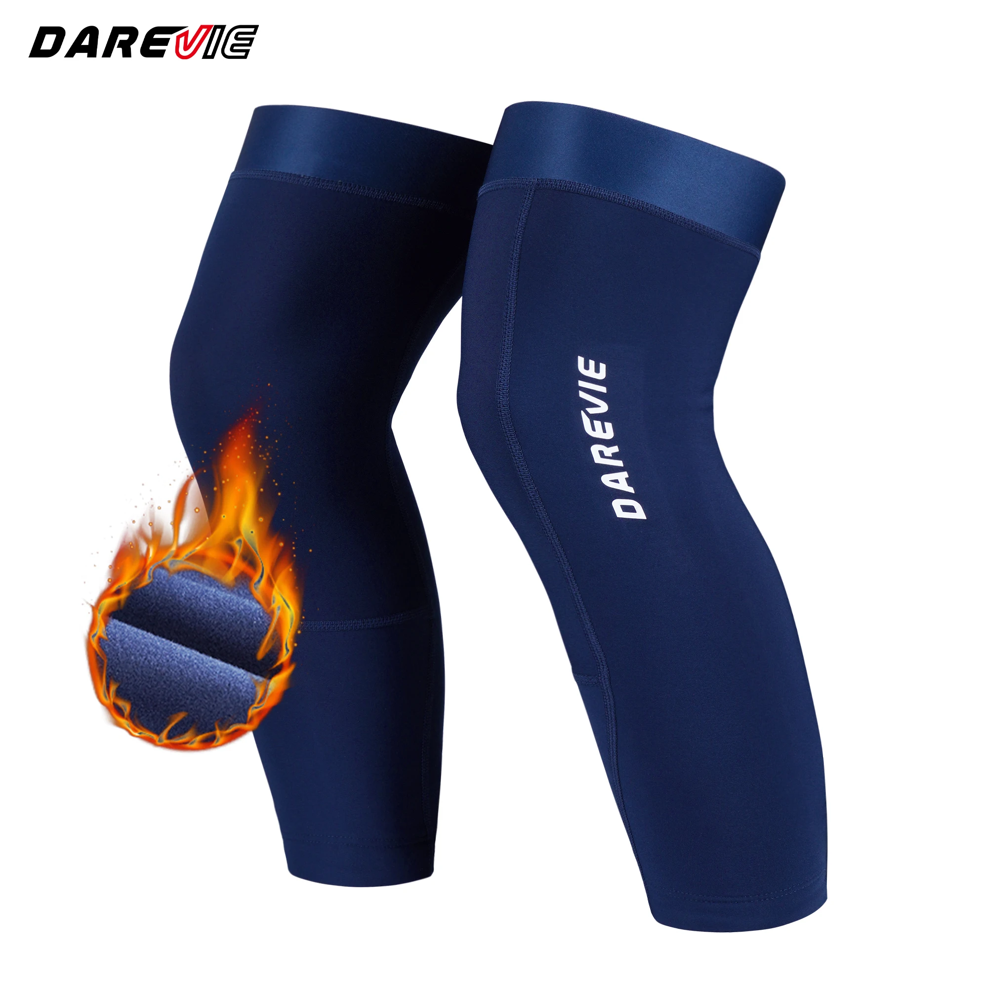 DAREVIECycling Leg Warmers Thermal Keep Warm Winter Anti UV Cycling Leggings Moisture Wicking Anti Slip Sports Leg Warmers