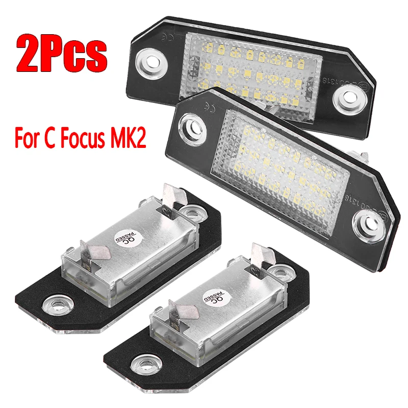 New 2Pcs 24 LED Beads License Plate LED Light Lamp for C Focus MK2 License Plate Light LED License Lamp License Plate Light