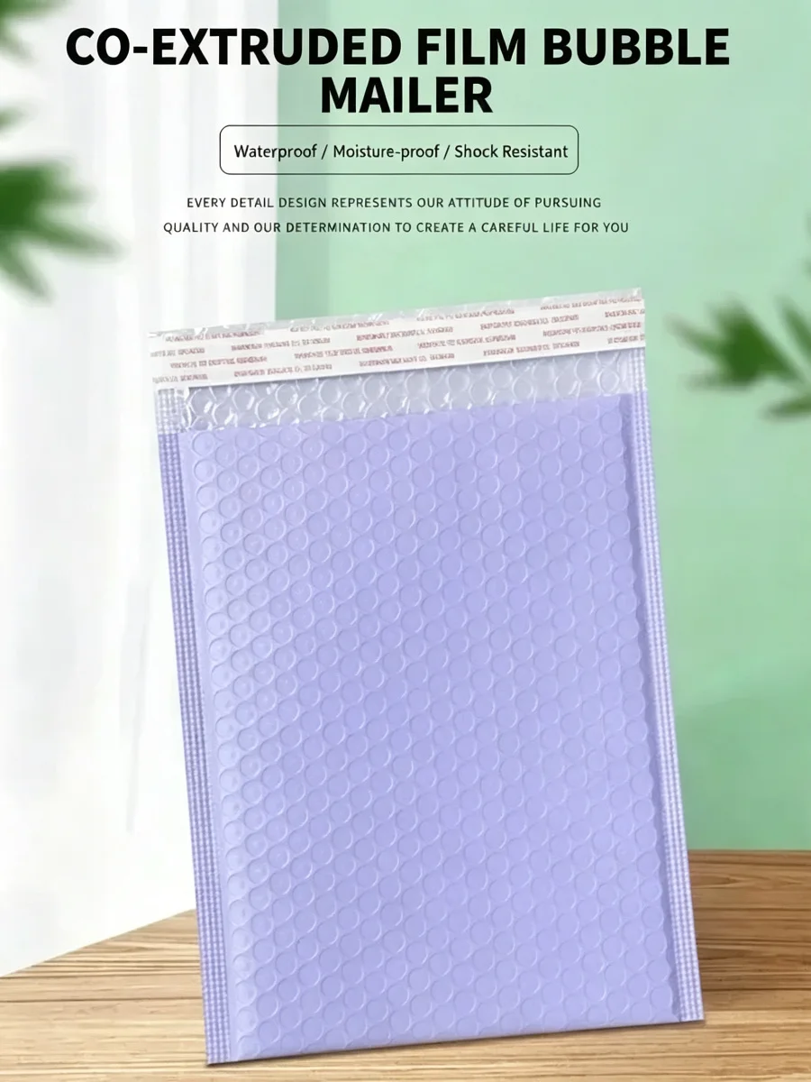 20-Piece Purple Bubble Mailbox Self-Sealing Liner Envelope Gift Bag, Black/Green Packaging Book Envelope Bag