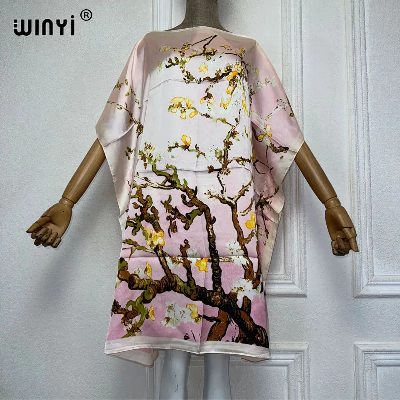 WINYI NEW Summer african dress boho print beach wear women 2024 Loose Femme Robe Muslim beach cover ups فساتين طويلة vestidos