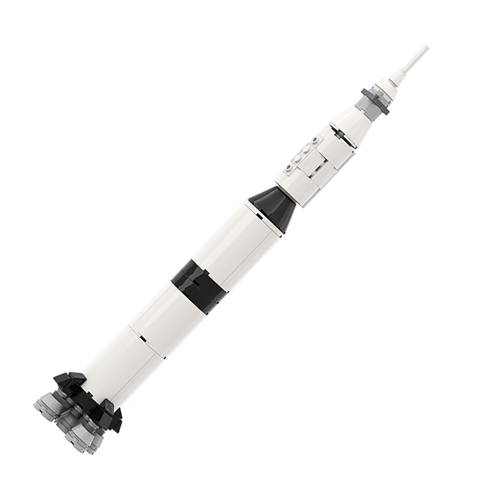 Gobricks MOC 1:330 scale Apollo Saturn V Space Rocket Building Block set Exploring The Universe Carrier Rocket  Brick Kids Toys