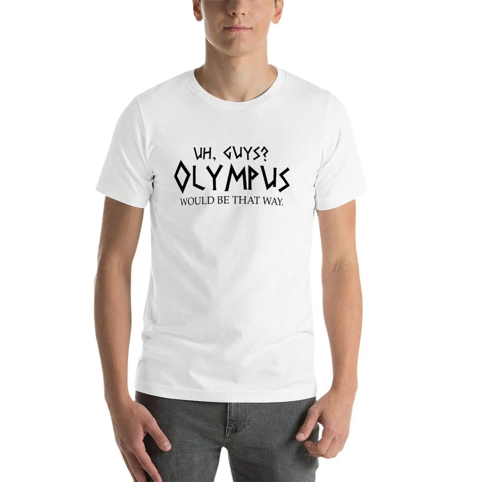 تي شيرت Uh Guys Olympus Will Be That Way تي شيرت رجالي من القطن عالي الجودة تي شيرت أنيمي تي شيرت كبير الحجم #4