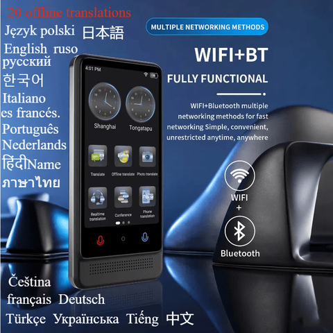 M12 AI intelligent voice translator offline Polish Ukrainian Turkish Czech Russian translator online 137 language translators