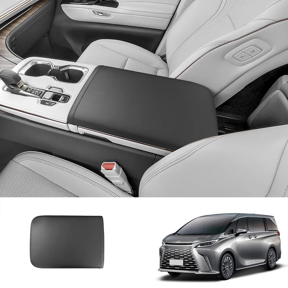 High Quality ABS Leather Center Armrest Box Cover For Lexus LM350H LM500H 2023 Interior Console Lid Replacement Accessories
