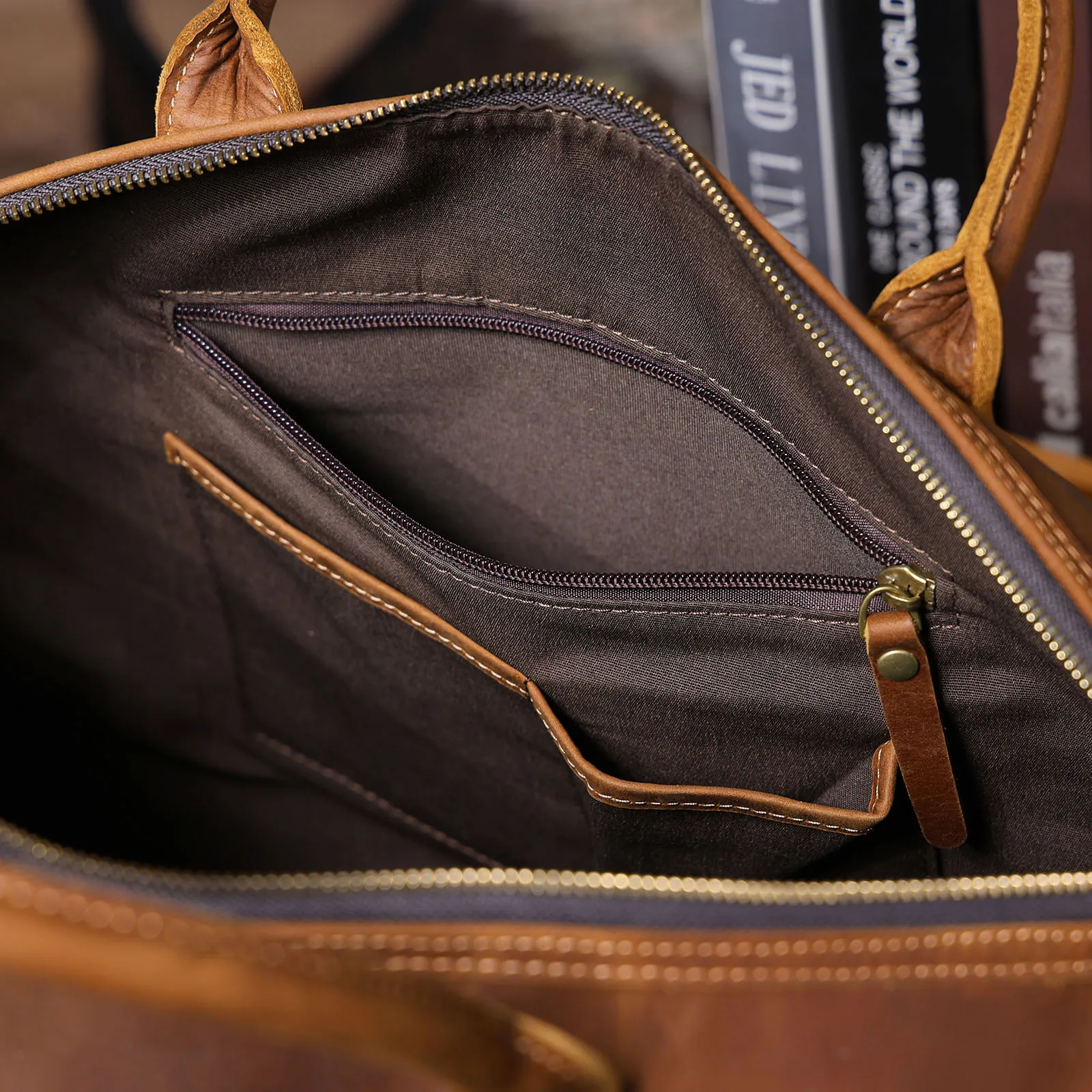 S.WORKER Premium Echtleder Business-Handtasche Vintage Herren Vollnarbenleder-Aktentasche für Geschäftsarbeit 16" Laptop-Tasche – Detail 20