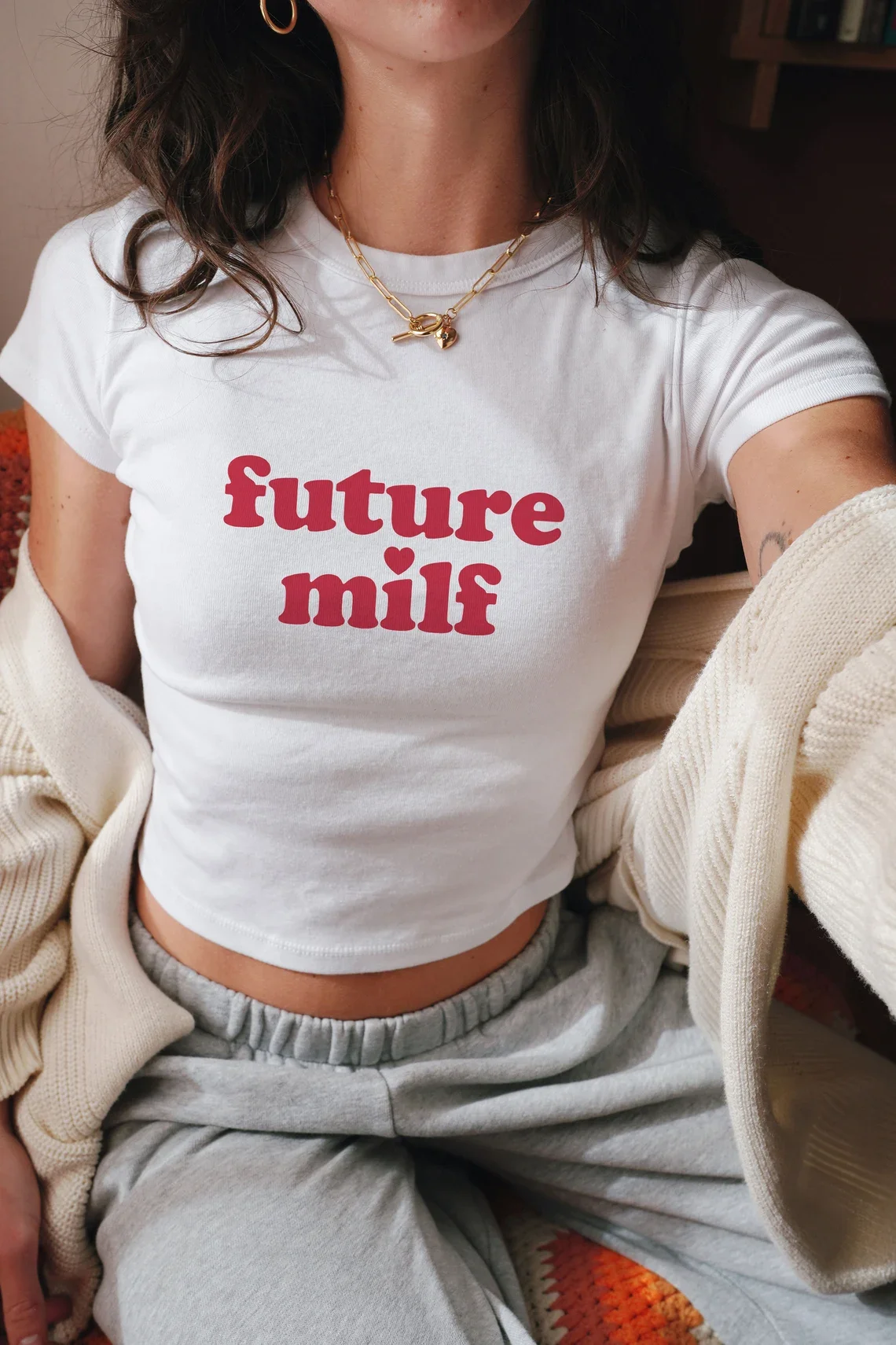 Skuggnas Future Milf Funny Baby Tee Cute Fashion Tumblr T-shirt 90s Fashion Cotton t shirt Summer Women Fashion Shirt