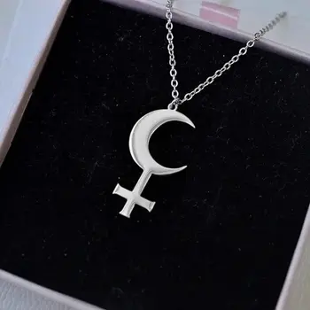 新月十字架不銹鋼項鍊,女士莉莉絲女神希臘神話頸鍊,不銹鋼飾品 6 最佳銷售 月亮項鍊 - №4