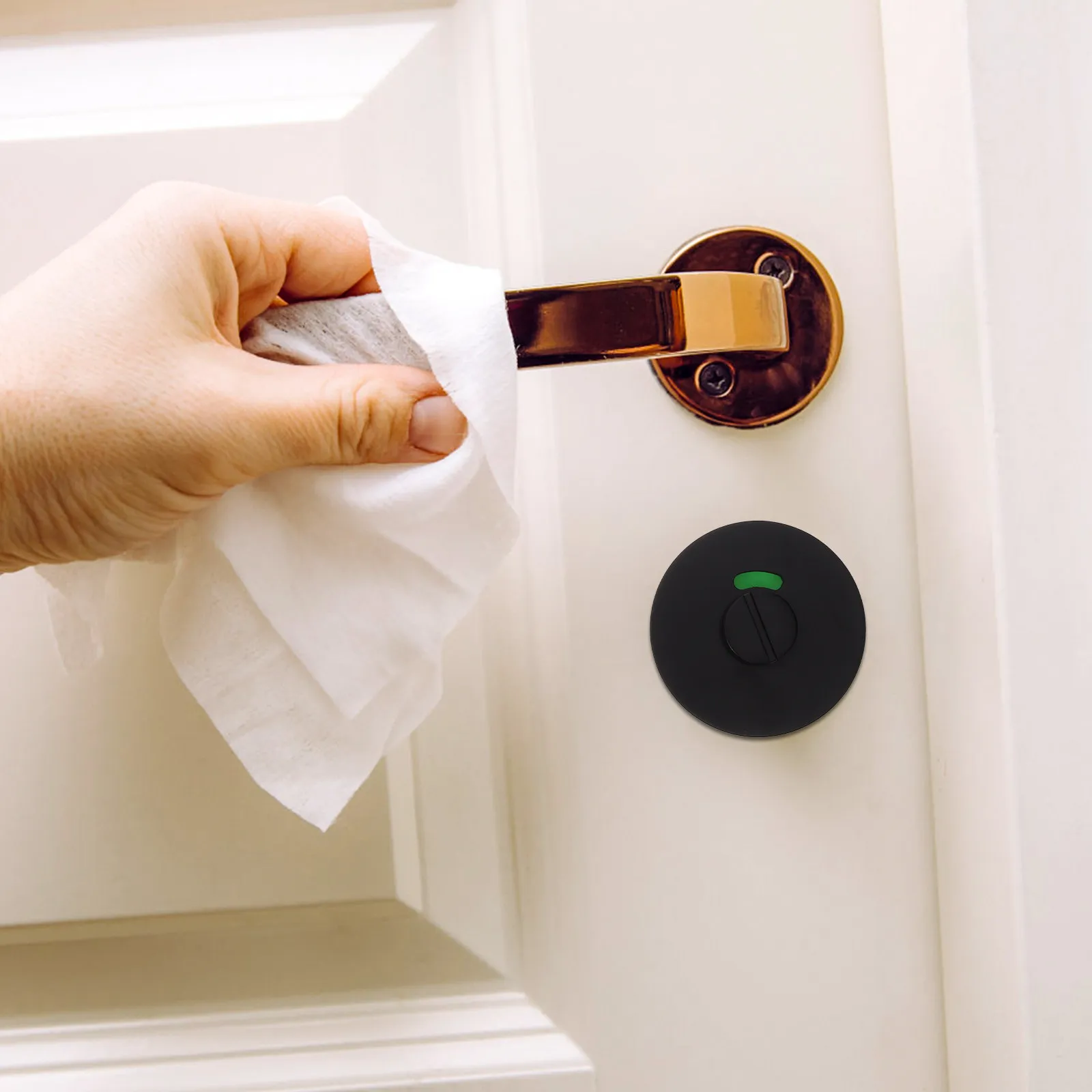 

Замок для дверей ванных комнат из цинкового сплава с индикатором занятости/свободности для общественных туалетов, подходит для перегородок