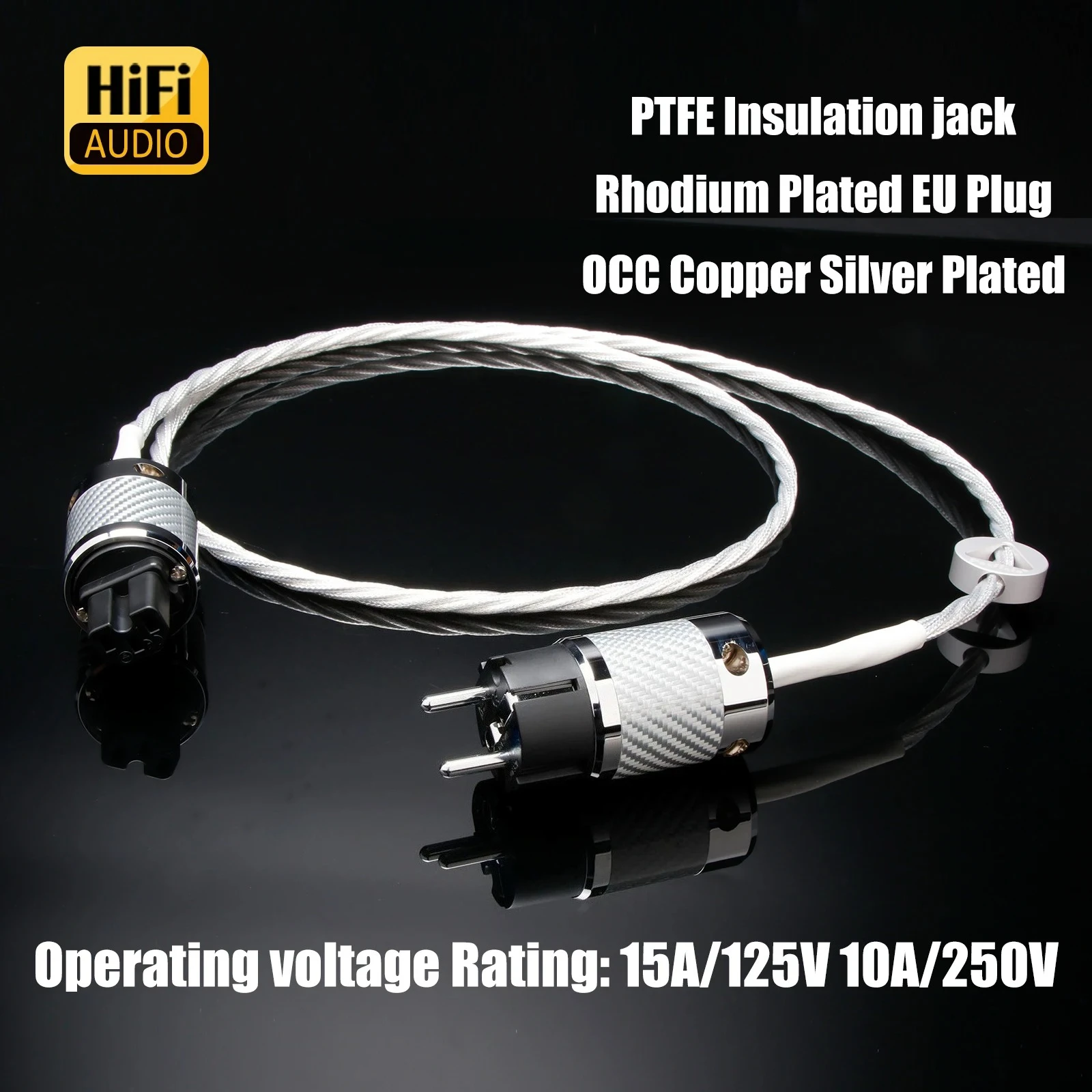 Hi-Fi Power Cable OCC Silver plated Power Cord  Soft and flexible audiophile Amplifier cable US/EU Furute plug power cable