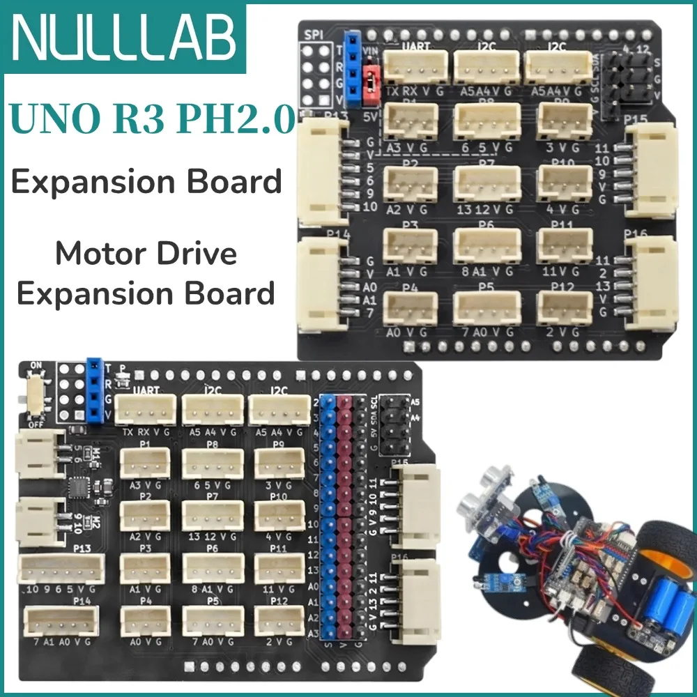 Arduino UNO R3 Expansion Board PH2.0 Interface 8*3PIN 7*4PIN 3*5PIN 1*6PIN Motor Driver Shield Module Sensor IO Extension DIY