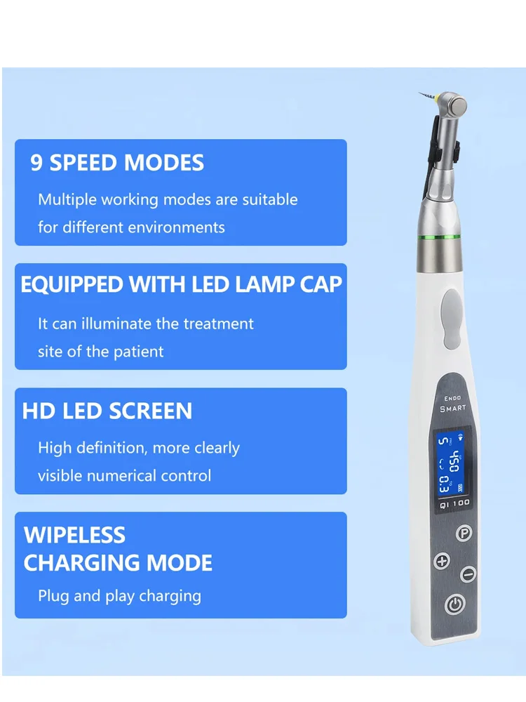Picture 3: Dental Smart Wireless Endo Motor With LED Lamp 16:1 Standard Contra Angle Handpiece Endodontic Root Canal Treatment tool