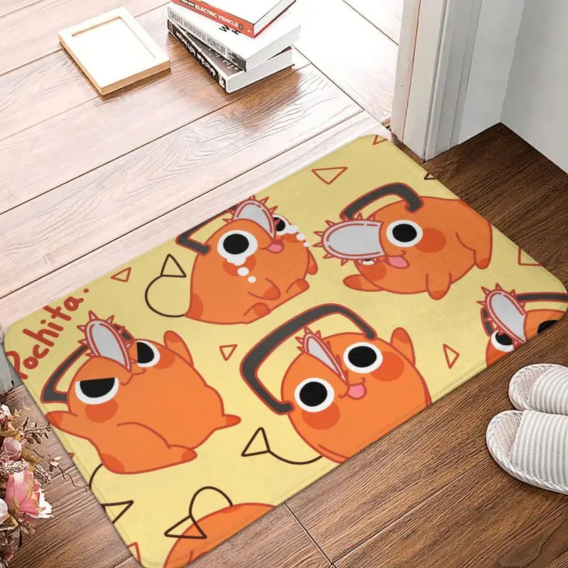 Custom Chainsaw Man Pochita Doormat Non-Slip Entrance Kitchen Bathroom Door Floor Mats Bedroom Balcony Carpet Rug