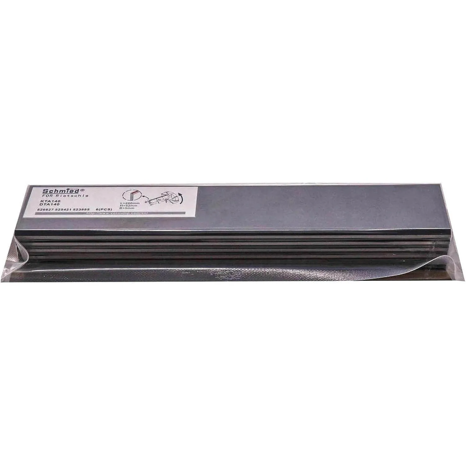 6 Pack Vane 526627 525421 523885 for Rietschle Vacuum Pump KTA140, DTA140, 260-52-5mm
