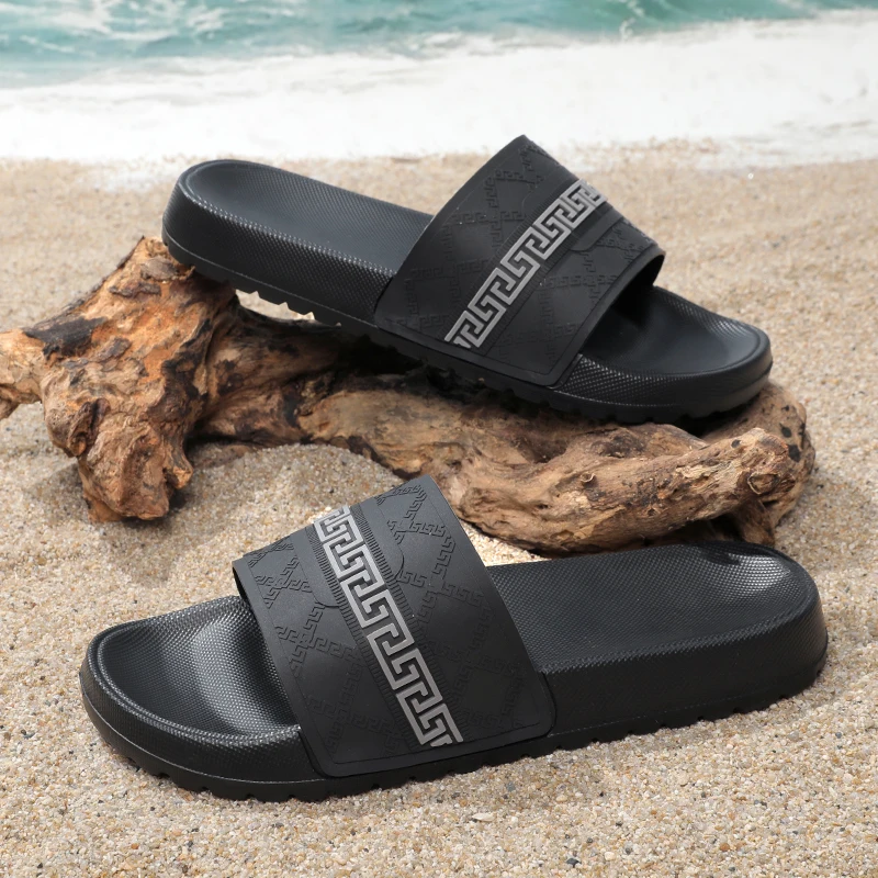 

Летние легкие мужские противоскользящие дышащие быстросохнущие модные повседневные шлепанцы с цветными блоками на мягкой подошве для пляжа и ванной комнаты