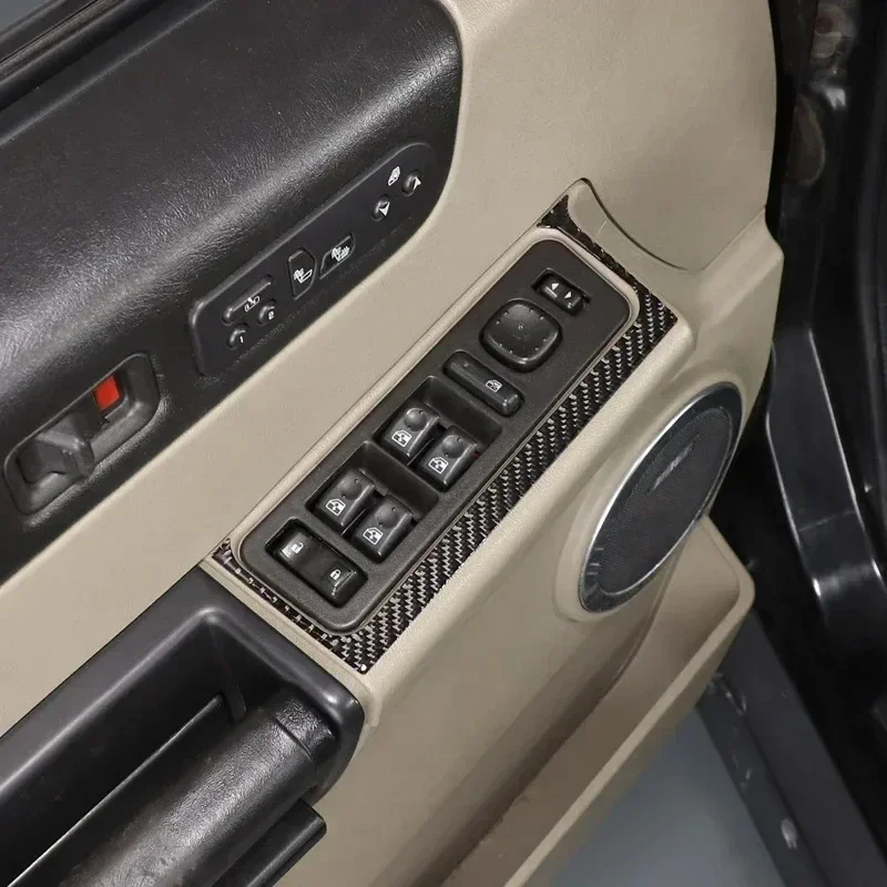 

For Hummer H2 2003-2007 Soft Carbon Fiber Car Window Lift Switch Frame Cover Trim Sticker Interior Car Accessories