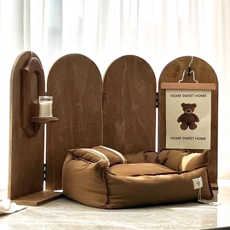 Nordic style wooden screen children's room partition decorative background board studio decoration folding partition photography