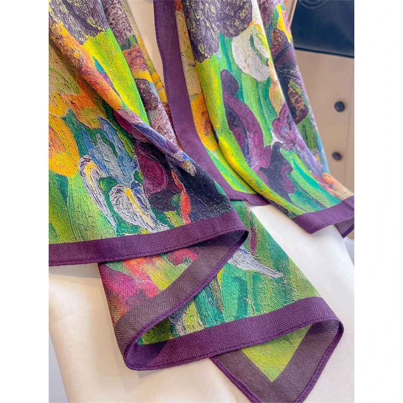 หรูหราขนสัตว์และผ้าพันคอผ้าไหมฤดูหนาว WARM Design Shawl Elegant ผ้าพันคอผู้หญิงห่อ Hijab Pashmina Bufanda หญิงยาว Foulard 2025