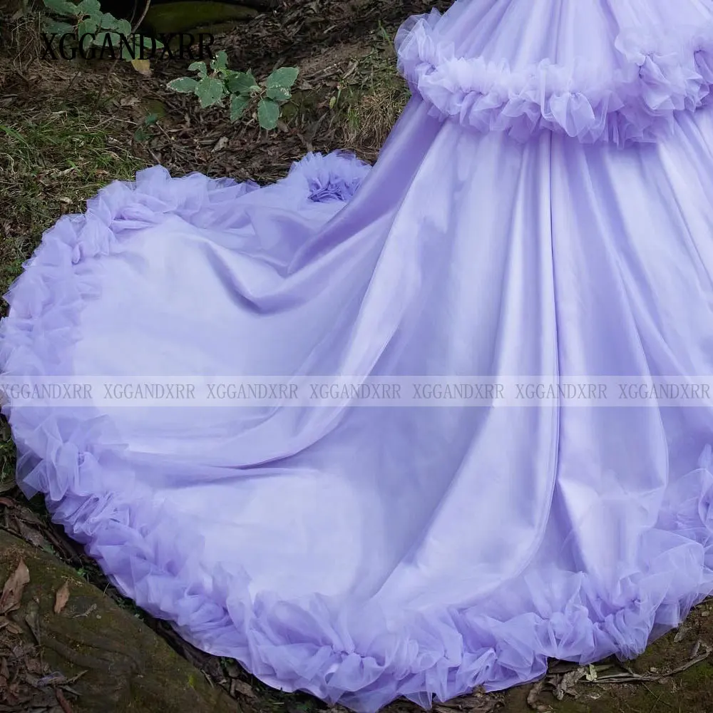 Personalizzato Lavanda Lilla Abito Quinceanera Abito da ballo Pieghe Perline Corsetto di cristallo Dolce 16 Vestido De 15 Anos Compleanno Gala