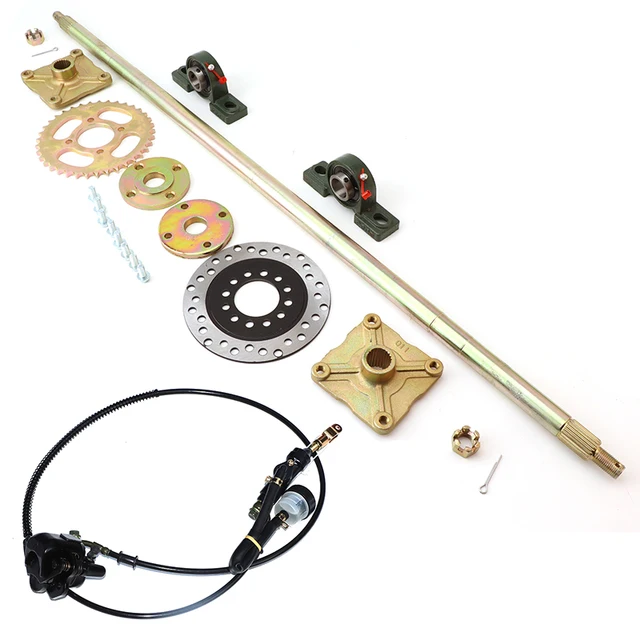 1000 mm 850 mm ATV Quad gokarty tylna oś kompletny montaż 4 /3 hole hub z dźwigni hydrauliczny hamulec tarczowy 37T koło zębate