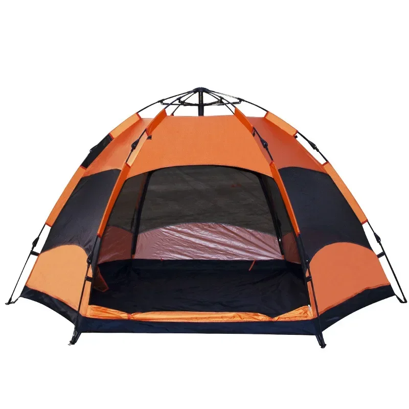 Tent, outdoor 3-4 person fully automatic camping, quick-opening double-layer hexagonal tent