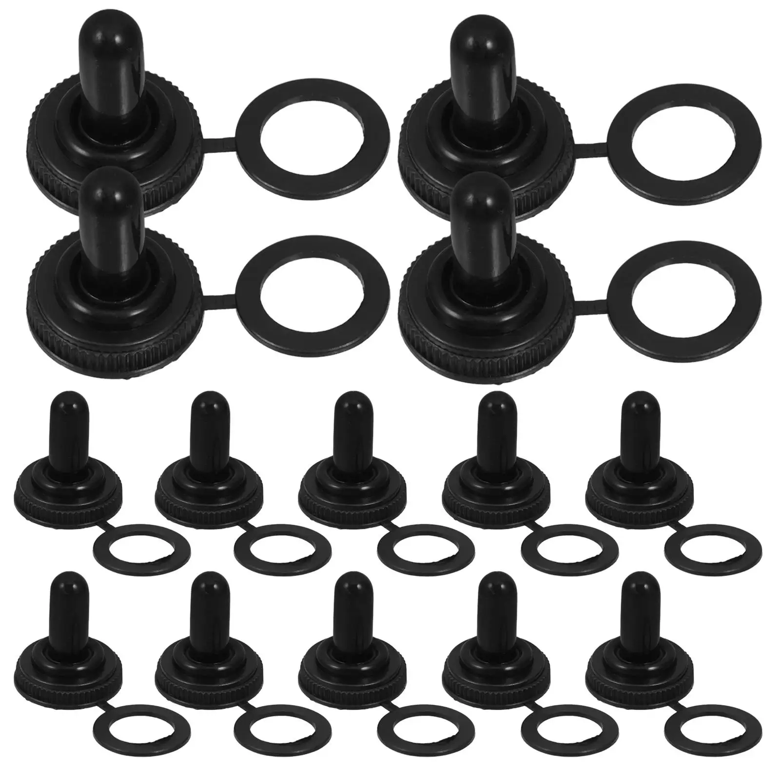 

10 Pcs Waterproof Dustproof Toggle Switch Boot Protective Cover For Miniature Rocker Boat Dashboard Switch Cap 12mm Electrical