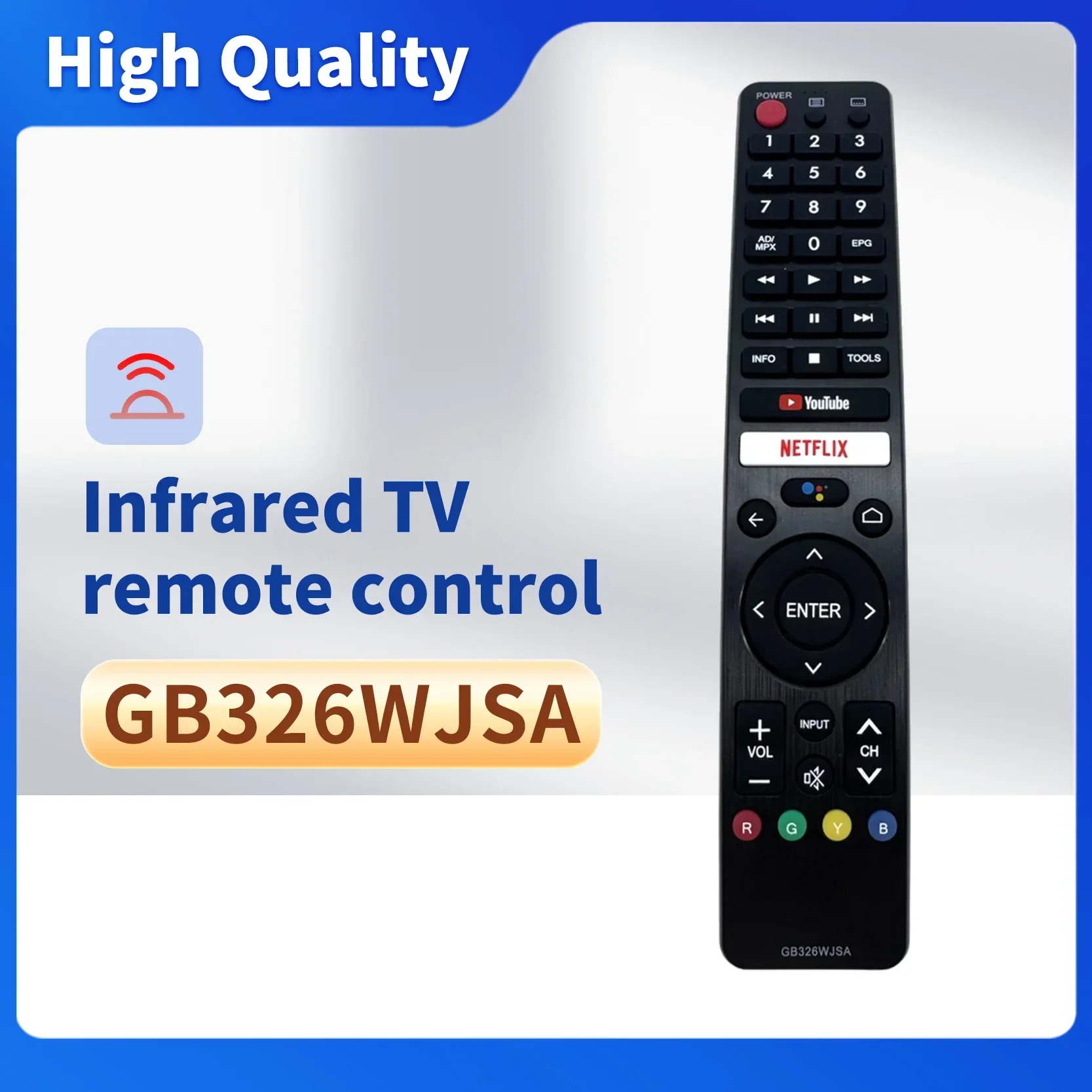 GB326WJSA Remote Control for Sharp TVs 4T-C60BJ3T 4T-C60BK1X 4T-C70BJ5T 2T-C32BE1T 2T-C32BG1X 2T-C32BG1I （No voice）