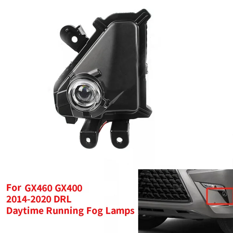 مجموعة مصابيح الضباب LED الأمامية للسيارة لكزس GX460 GX400 2014-2020 DRL مصابيح الضباب النهارية