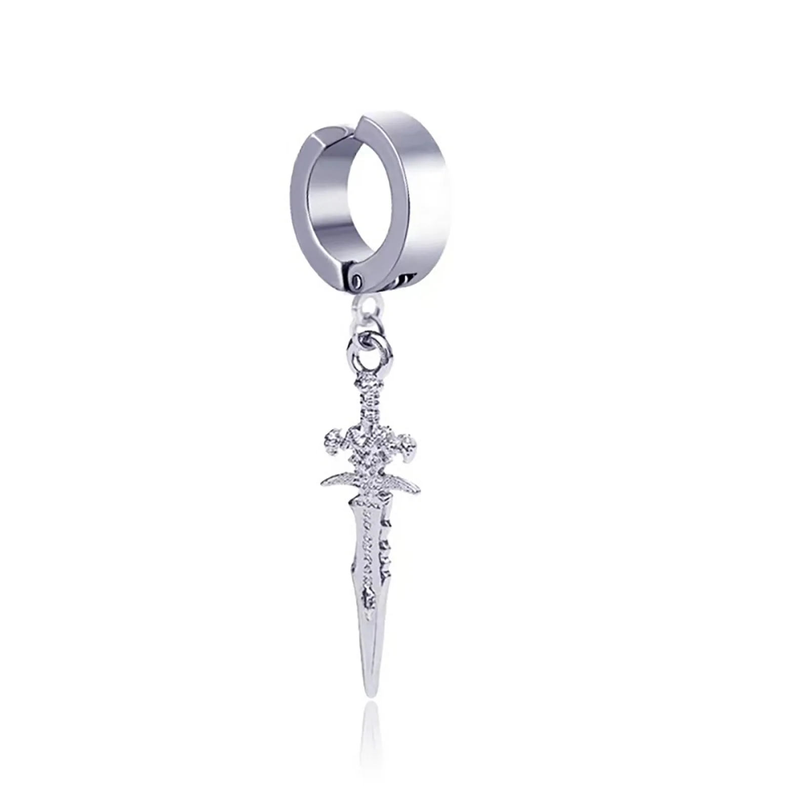 1 Stück Punk-Piercing- und Clip-Ohrringe für Damen und Herren, Edelstahl-Schmuck, Geschenk – Detail 3