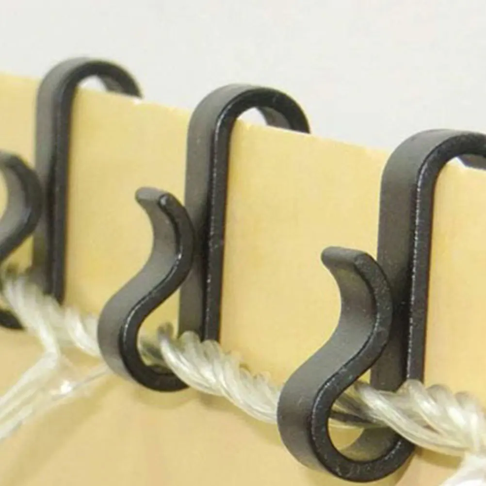 

50pcs Light Clips Plastic S Shaped Gutter Hooks For Outdoor Holiday Decorations Christmas String Lights Hanging Mounting