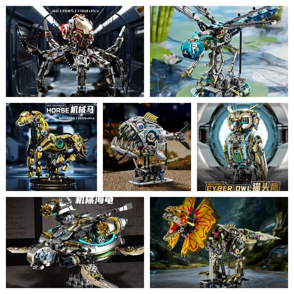 

Набор строительных блоков «Механическое животное», на тему технологий, подходит для подарков на день рождения и Рождество.