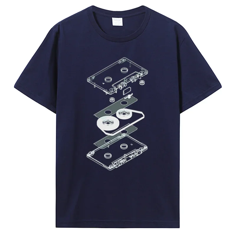 Funny Explosion Audio Cassette T Shirts Graphic Streetwear Retro Dj Mc Music Tape Player Cd Birthday Gifts Summer Style T-shirt