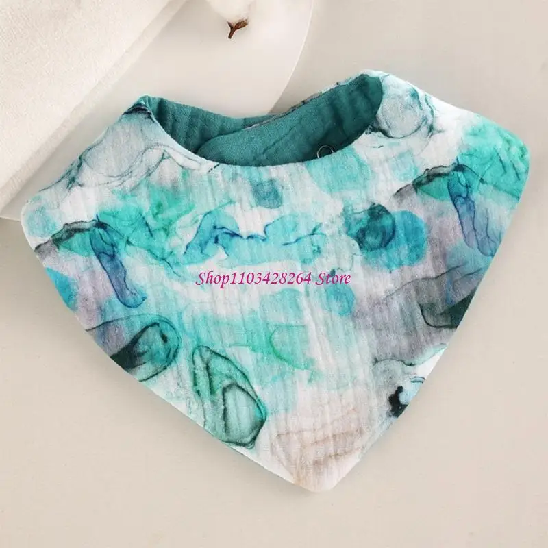 

Triangle Cotton Bib for Boys Girls Multiple Use Saliva Towel Burping Cloth Exquisite Stitching Bandana Scarf for Nursing