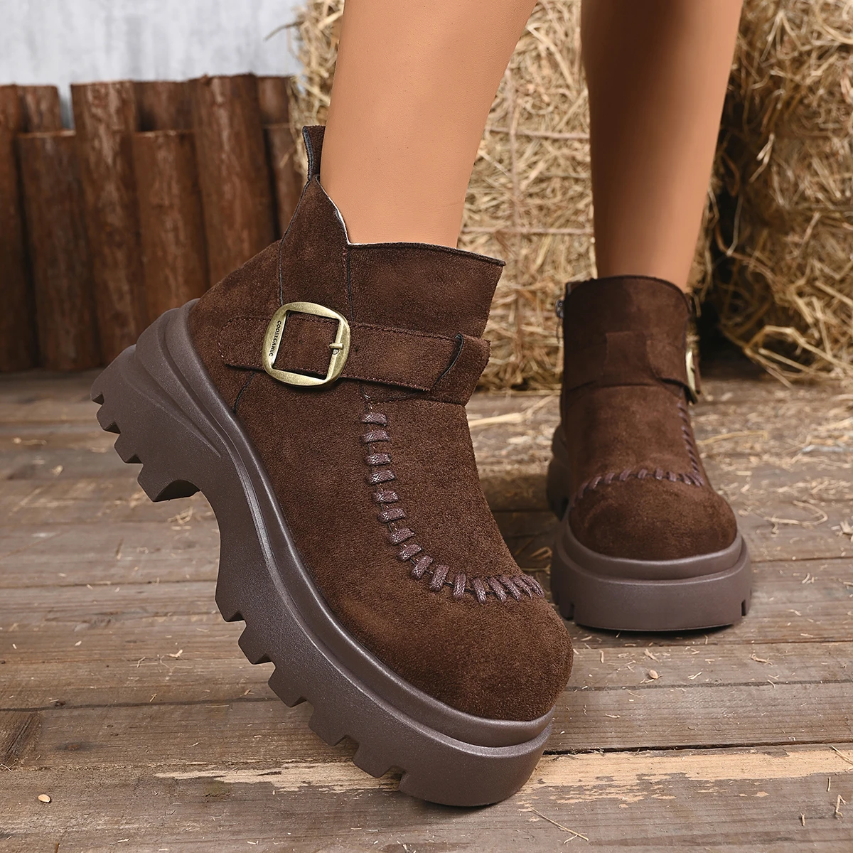Women's Ankle Boots High Heels Platform Shoes Woman Winter Boots Designer Dress Women Snow Botas 2026 Trend New Zapatos Female