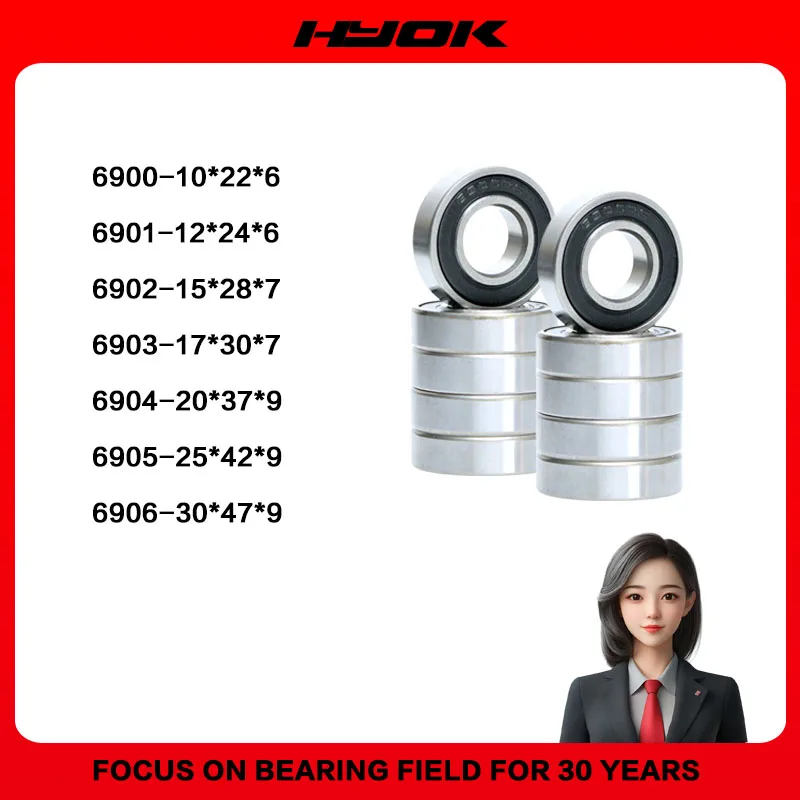 2pcs 4pcs Bearing6800 6801 6802 6803 6804 6805 6806 6807 6808 6809 6810 2RS Thin wall bearings  Affordable products