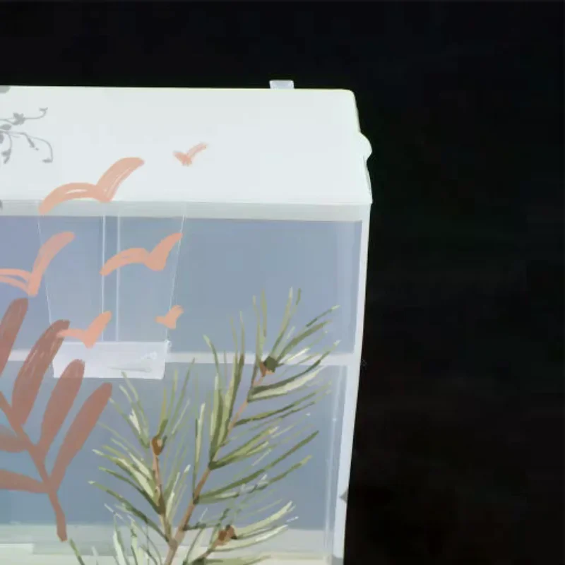Futterbox für Papageien, automatischer Vogelfutterautomat, der das Verschütten und Verspritzen von Futter verhindert, Zubehör für Vogelkäfige.