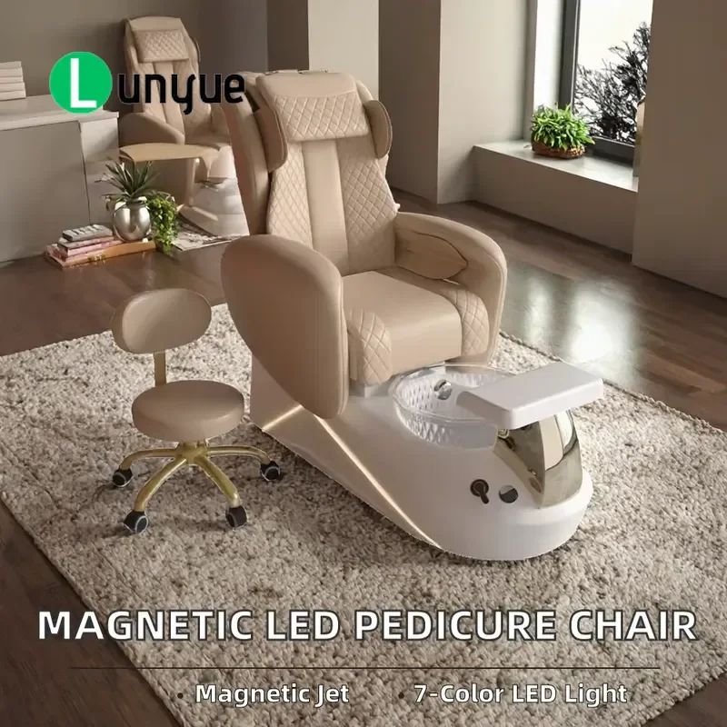 Commercial Foot Spa Massage Chair Adjustable Backrest Tubular Jet Comfortable Pedicure Seat for Beauty Nail