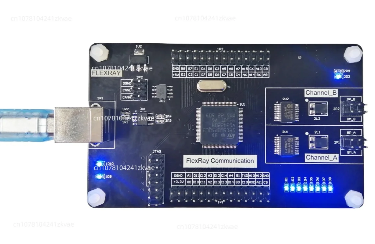 Placa de desarrollo FlexRay, comunicación de doble máquina, a puerto serie, Can