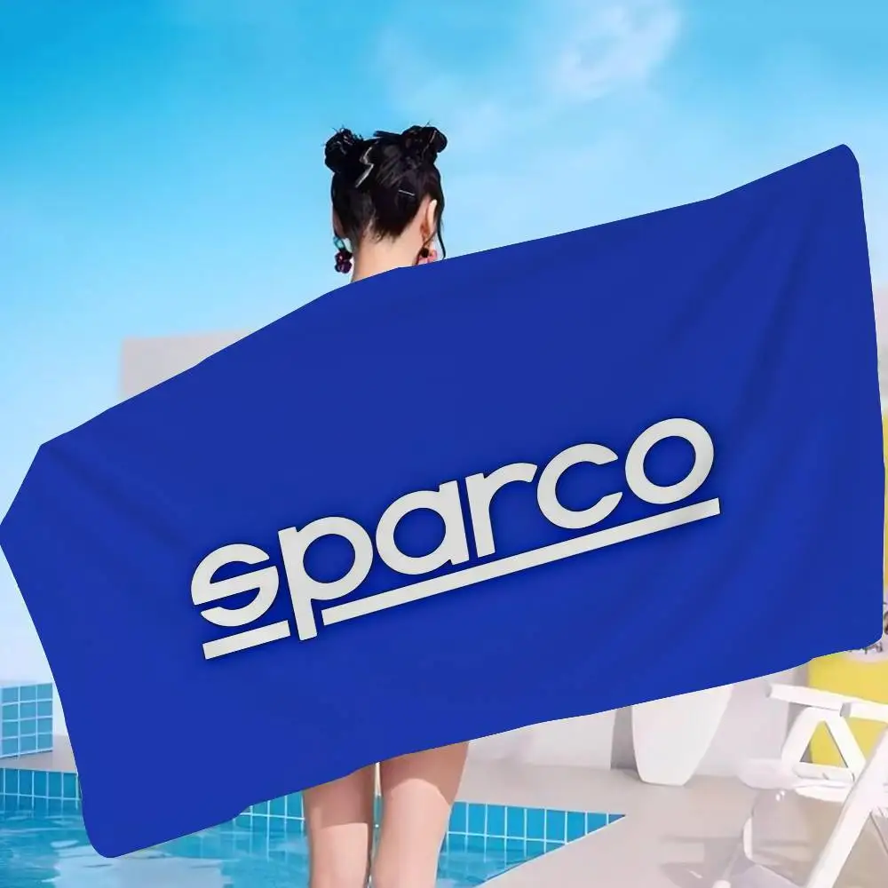 S-Sparcos Logo Microfiber Printed Beach Towel Mountain Climbing Yoga Beach Swimming Running Absorbent Soft Towel