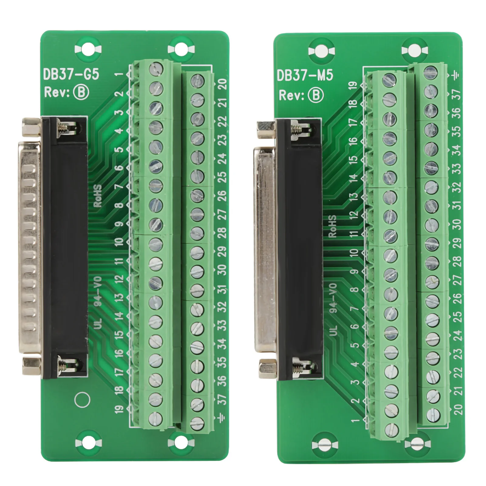 Board Module DB37 DIN Rail Mount Interface Module Male / Female Connector  Board Terminal Blocks Module