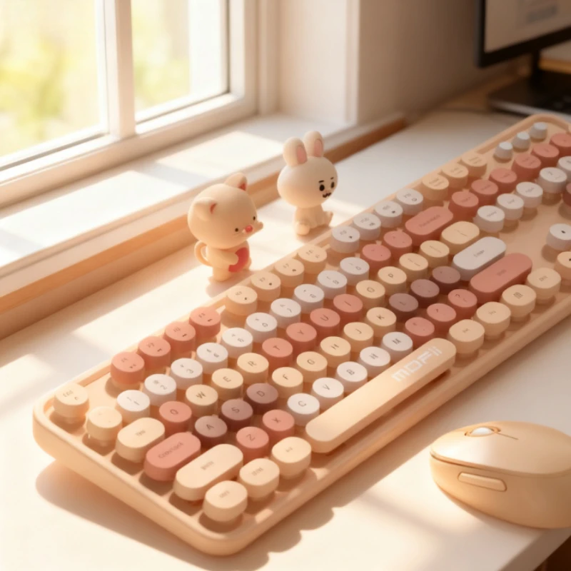 مجموعة لوحة مفاتيح وماوس لاسلكية من Mofii، كتابة عالية جمالية وهادئة ونقر متوافقة مع أجهزة الكمبيوتر المحمولة/الكمبيوتر المكتبية، للاستخدام المريح