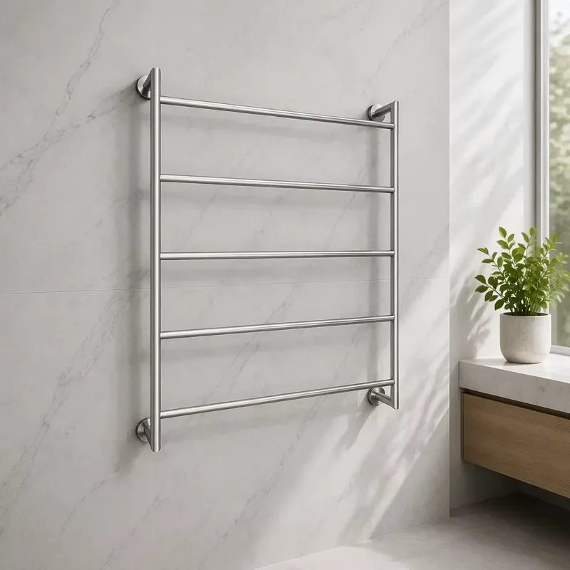 304 Stainless Steel Round Tube Towel Rack Wall Mounted Bathroom Hardware Custom Size Color Household Bath Accessory Wholesale