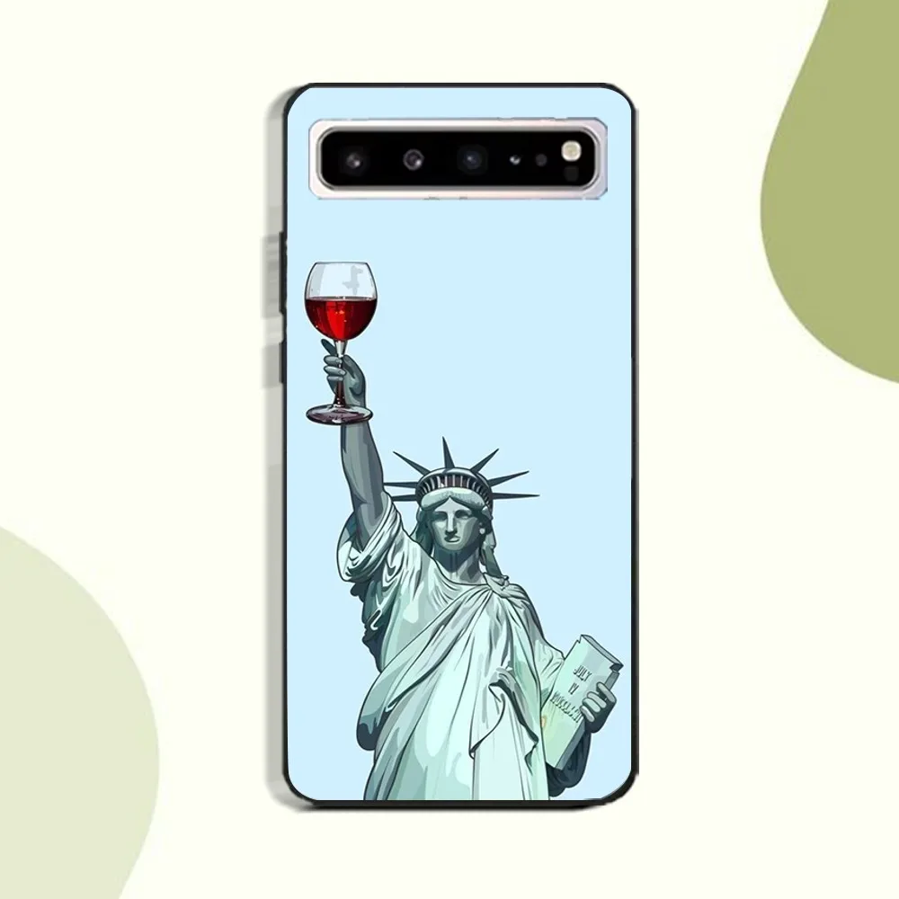 Funny Statue Of Liberty Phone Case For Samsung Galaxy A52 A12 A51 S21 Edge S22ULTRA S23 S24 S20LITE Plus Ultra Black Cover