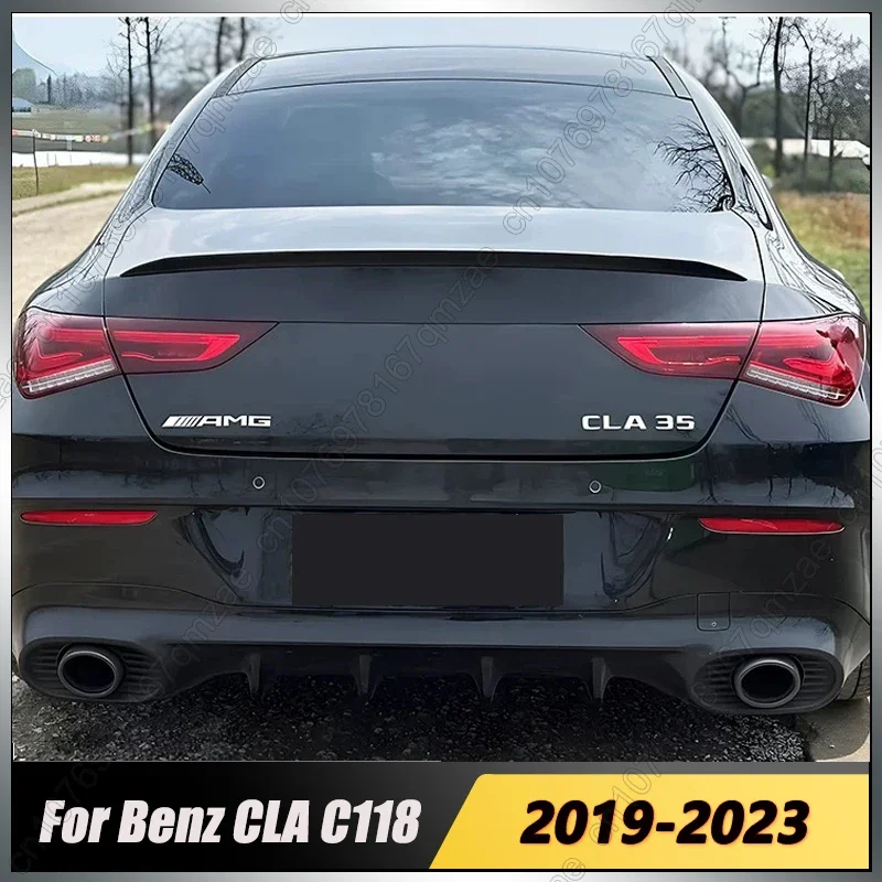 

Задний спойлер багажника, крыло для Mercedes Benz CLA Class C118 W118 X118 CLA180 200 220 250 CLA35 CLA45 AMG 2019-2023, черные автомобильные комплекты