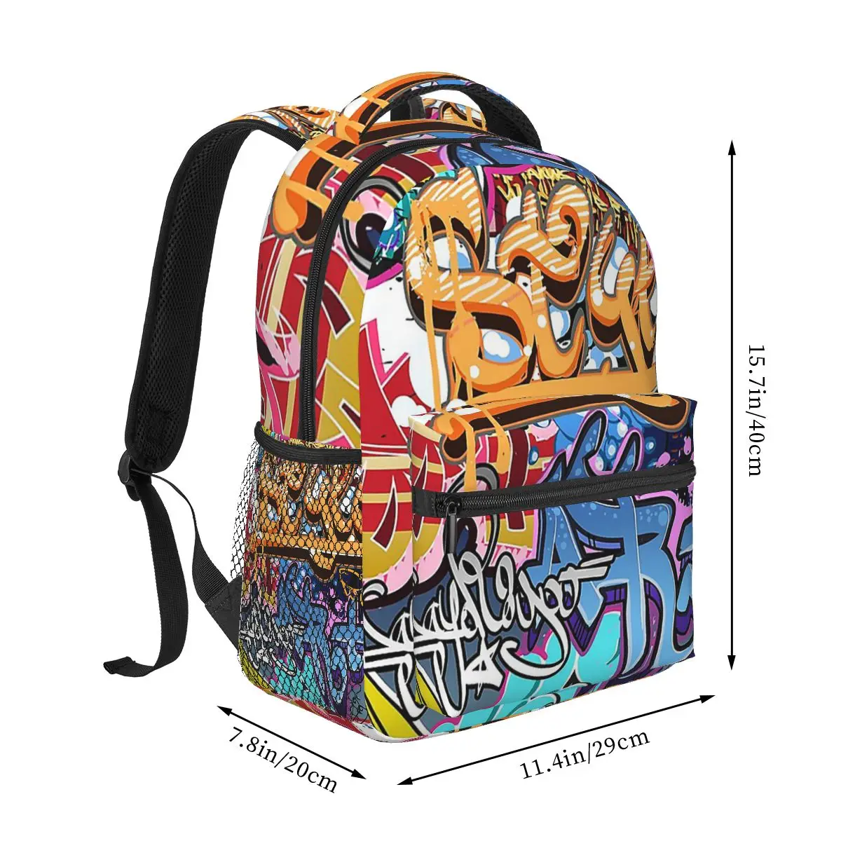 Urban Street Graffiti Art Backpacks Boys Girls Bookbag Students School Bags Cartoon Kids Rucksack Shoulder Bag Large Capacity