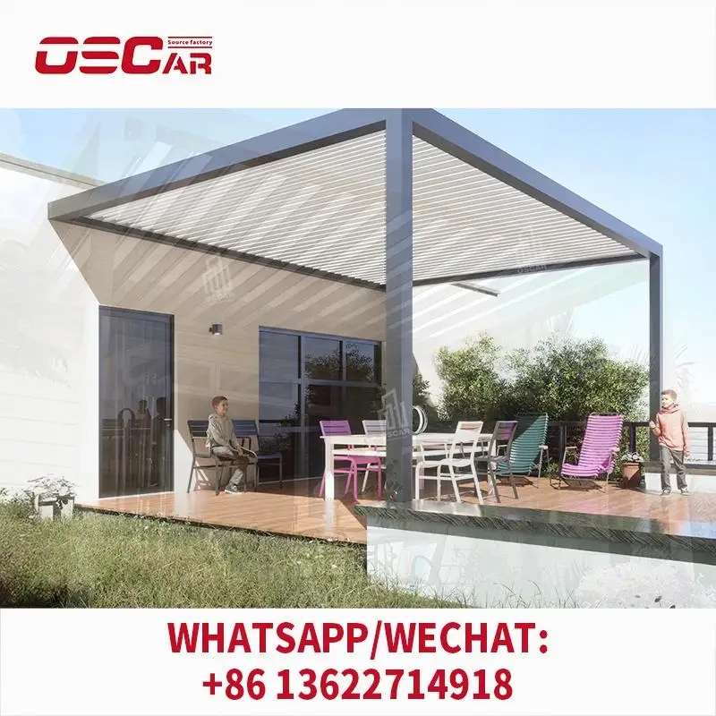 

Rainproof Louvered Aluminum Pergola with Alloy Frame for Garden Backyard Patio pergolas