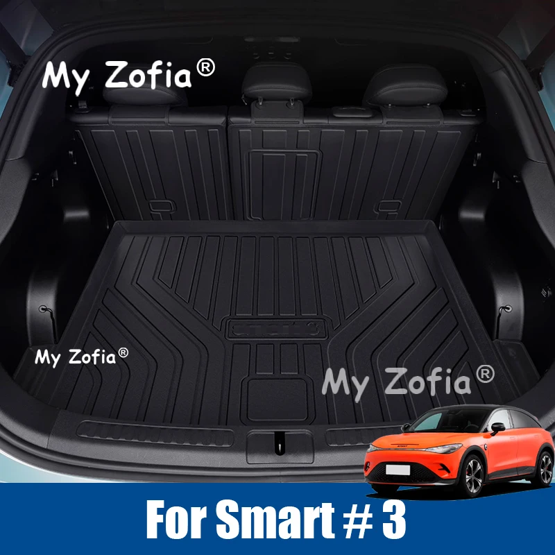

For Smart #3 2024 2025 2026 Car Rear Trunk Mats TPE Rear Seat Backrest Protective Pad Cargo Liner Anti-Kick Pad Accessories