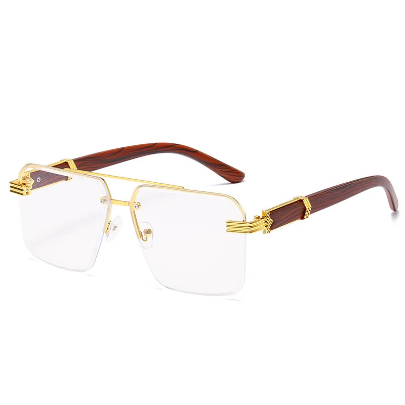 Textured Double-Bridge Fashion Sunglasses